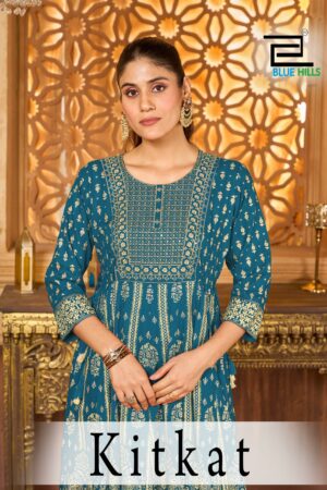 BLUE HILLS KITKAT RAYON KURTI WHOLESALER 1.jpg