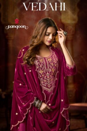RANGOON VEDAHI READYMADE VELVET KURTIS CATALOG 10.jpg