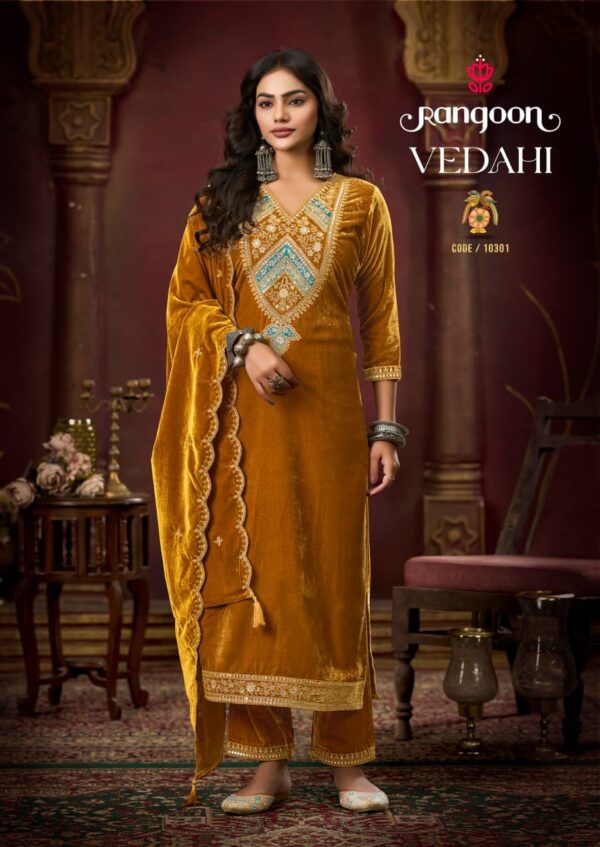 RANGOON VEDAHI READYMADE VELVET KURTIS CATALOG 12.jpg