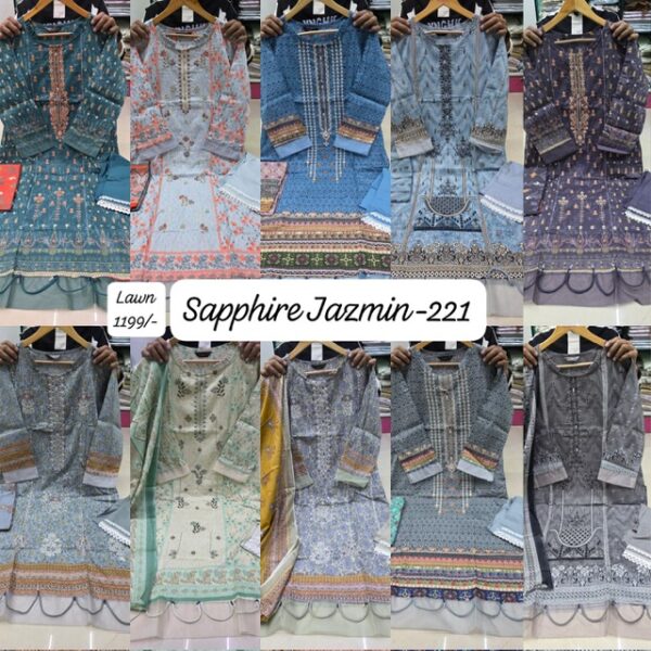 ₹1099 Pcs : 10 SAPPHIRE JAZMIN VOL 221 READYMADE LAWN SUITS 0 20 Rehmat Boutique ₹1099 Pcs : 10 SAPPHIRE JAZMIN VOL 221 READYMADE LAWN SUITS 0 20 SAPPHIRE JAZMIN VOL 221 READYMADE LAWN SUITS 9.jpg