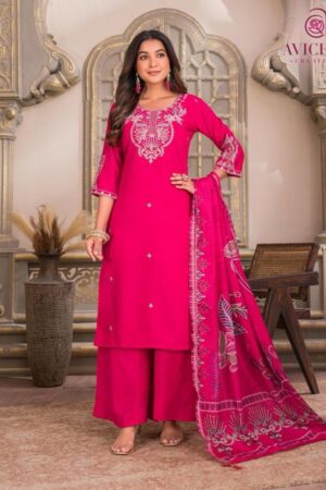 Home Rehmat Boutique Buy Ethnic Suits Online for Weddings avichal creation 1069 full stitch vatican silk combo plazzo suit Rehmat Boutique