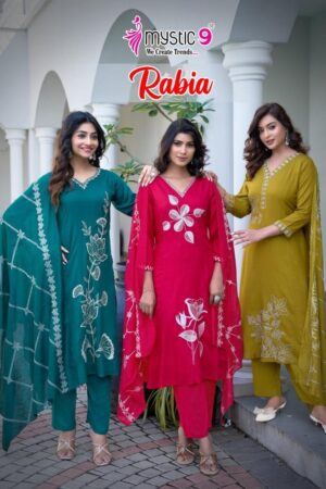 mystic9 rabia vol 1 series 1001-1008 modal mul readymade suit Rehmat Boutique