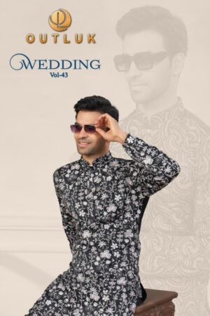 Home Rehmat Boutique Buy Ethnic Suits Online for Weddings outluk wedding vol 43 series 43001-43006 pure silk mens kurta online Rehmat Boutique