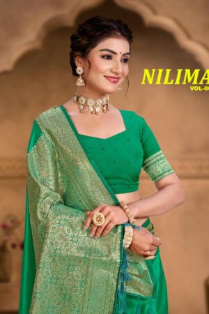 Home Rehmat Boutique Buy Ethnic Suits Online for Weddings <td>Sangam</td> <td>Bunawat - Nilima 06 </td> <td>
Fancy Silk </td> <td>Silk Saree, Printed Sarees</td> Rehmat Boutique sangam prints bunawat nilima 06 series 1001 1004 silk woven work traditional saree 2026 02 24 15 25.jpeg