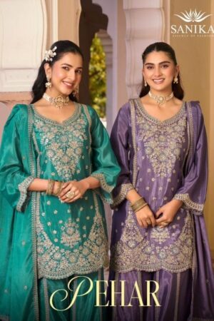 Home Rehmat Boutique Buy Ethnic Suits Online for Weddings sanika fashion pehar series 1001-1003 chinon silk readymade suit Rehmat Boutique